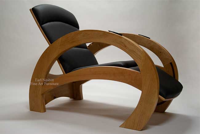 shows arched armrests